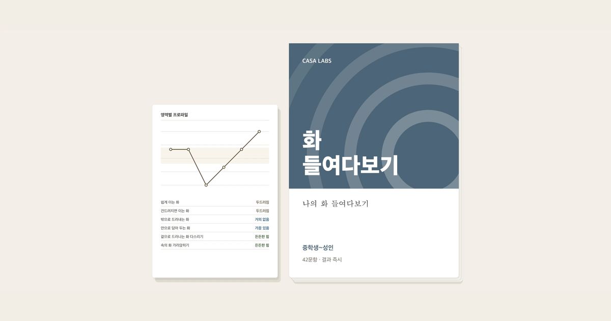 나의 화 들여다보기 결과지 표지
