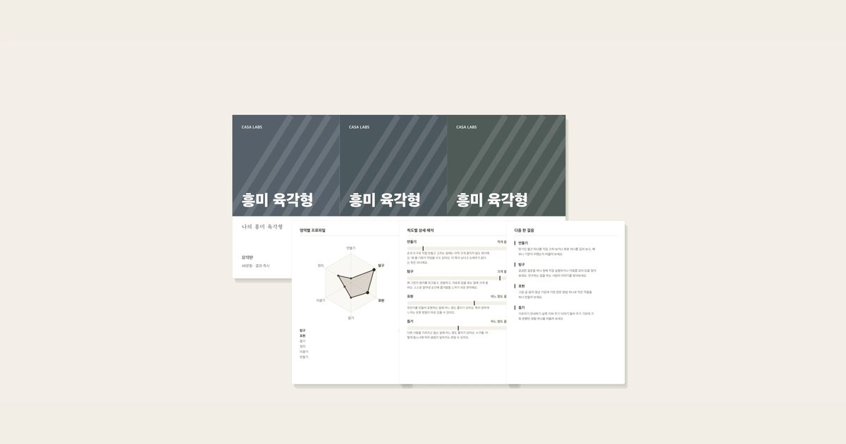 나의 흥미 육각형 결과지 표지