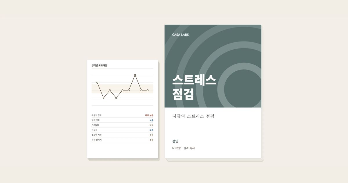 지금의 스트레스 점검 결과지 표지
