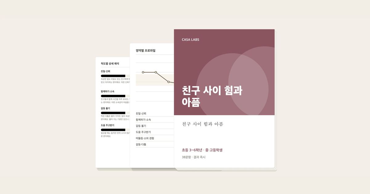 친구 사이 힘과 아픔 결과지 표지