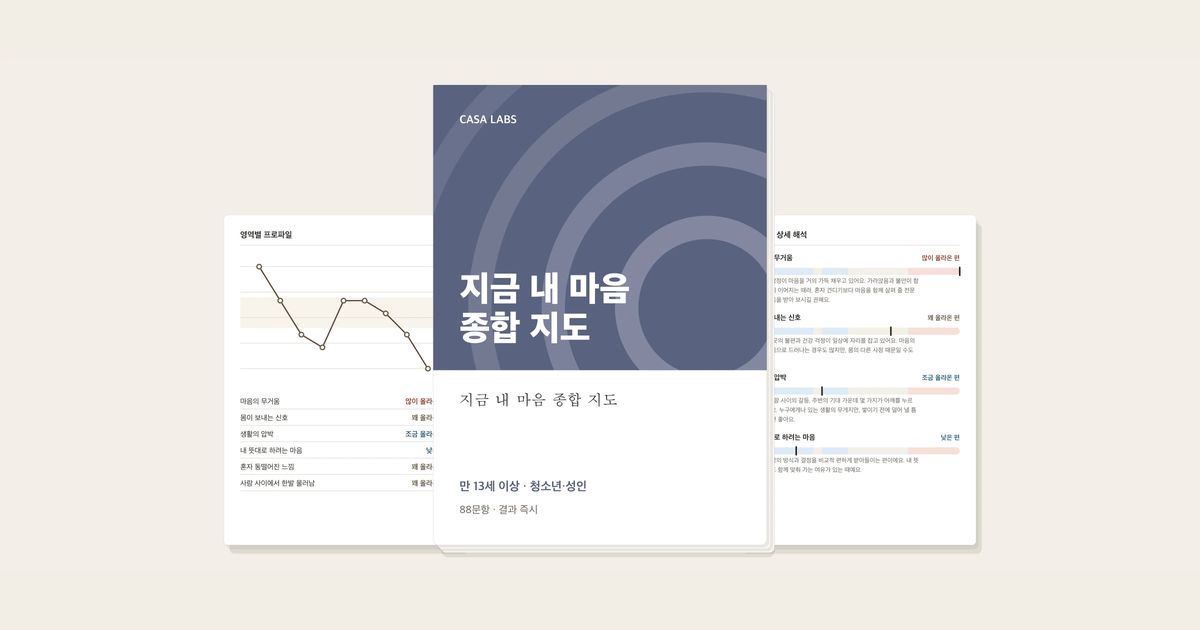 지금 내 마음 종합 지도 결과지 표지