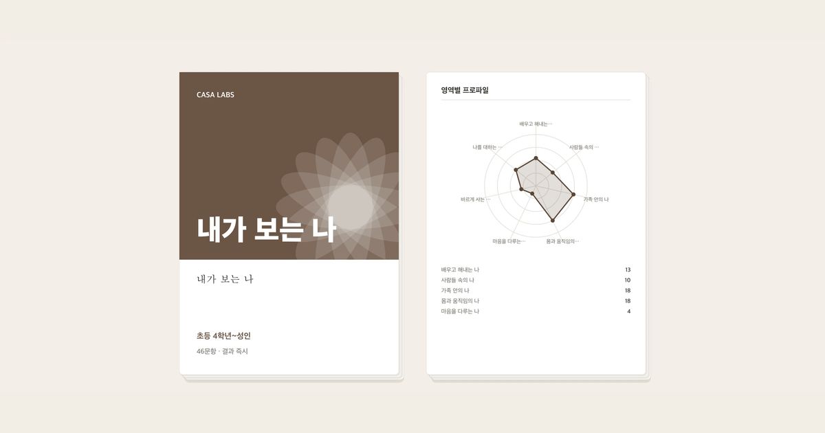 내가 보는 나 결과지 표지
